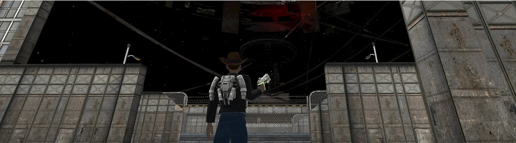 Industrial corridors and walkways under the station's outer hull.